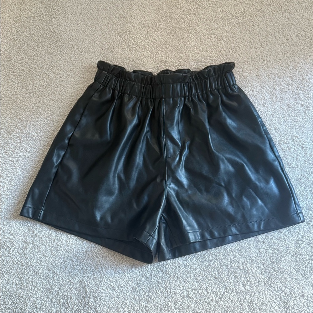 Steve Madden Black Leather Shorts